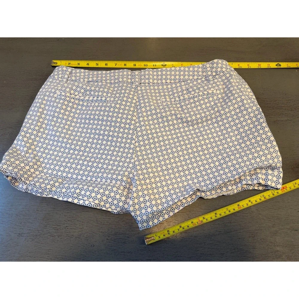 Faded Glory Womens Blue White Geometric Print Chino Shorts Size 18 Plus Size